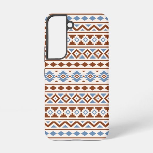 Aztec Essence Pattern II Rust Blue Cream Samsung Galaxy Hoesje (Achterkant)