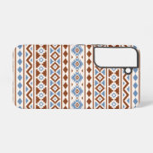 Aztec Essence Pattern II Rust Blue Cream Samsung Galaxy Hoesje (Achterkant horizontaal)