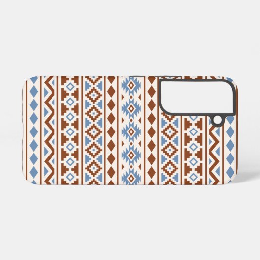 Aztec Essence Pattern II Rust Blue Cream Samsung Galaxy Hoesje (Achterkant horizontaal)