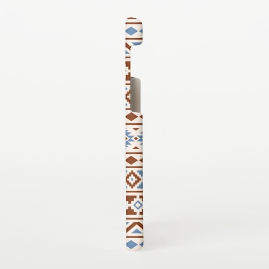 Aztec Essence Pattern II Rust Blue Cream Samsung Galaxy Hoesje (Linkerkant)