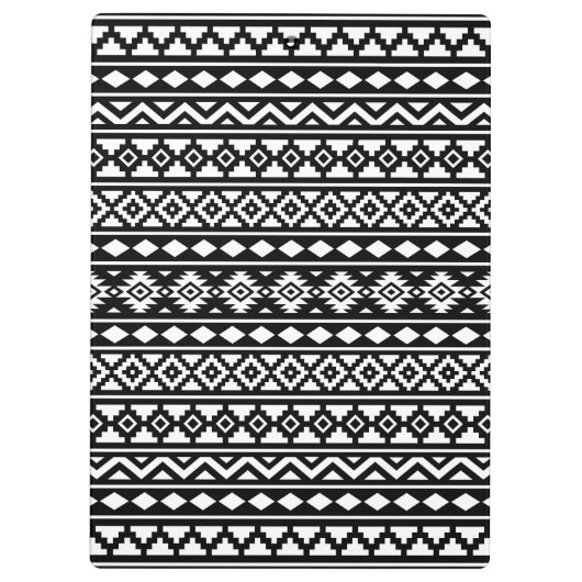 Aztec Essence Pattern II Wit op Zwart Klembord (Achterkant)