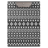 Aztec Essence Pattern II Wit op Zwart Klembord (Voorkant)