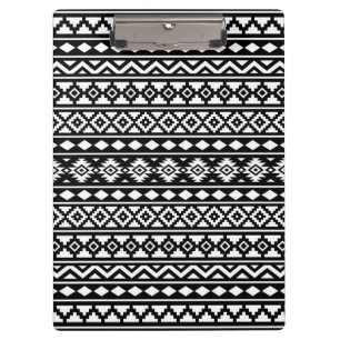 Aztec Essence Pattern II Wit op Zwart Klembord