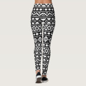 Aztec Essence Pattern II Wit op Zwart Leggings (Achterkant)