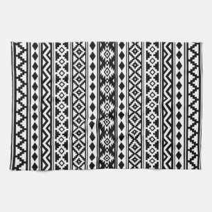 Aztec Essence Pattern IIb Black & White Theedoek