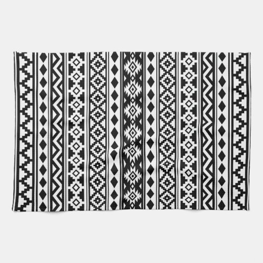 Aztec Essence Pattern IIb Black & White Theedoek (Horizontaal)
