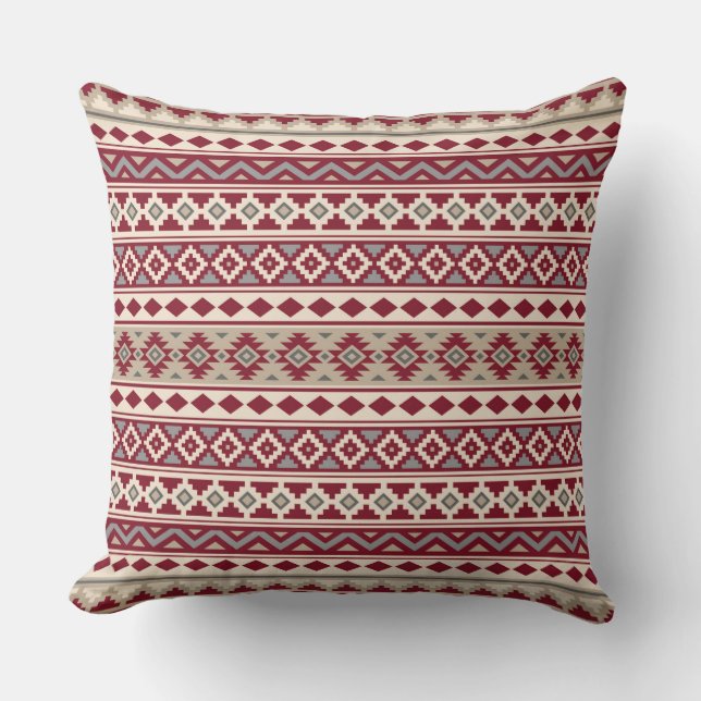 Aztec Essence Pattern IIb Red Grays Cream Sand Kussen (Voorkant)