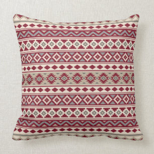 Aztec Essence Pattern IIb Red Grays Cream Sand Kussen