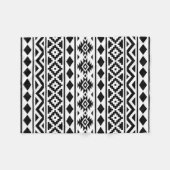 Aztec Essence Pattern III Black op White Fleece Deken (Voorkant (Horizontaal))