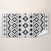 Aztec Essence Pattern III Zwart Wit Grijs Badhanddoek (Badhanddoek)