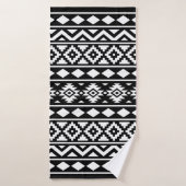 Aztec Essence Pattern IIIb Black & White Badhanddoek (Badhanddoek)