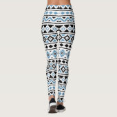 Aztec Essence Pattern in blauw zwart wit Leggings (Achterkant)