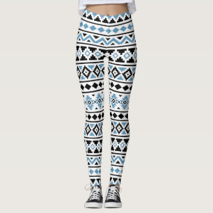 Aztec Essence Pattern in blauw zwart wit Leggings