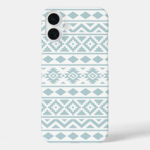 Aztec Essence Ptn III Eend Ei Blauw op Wit iPhone 16 Plus Hoesje