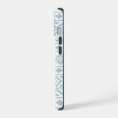 Aztec Essence Ptn III Eend Ei Blauw op Wit iPhone 15 Case (Linkerkant)
