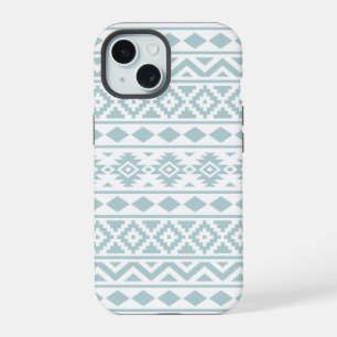 Aztec Essence Ptn III Eend Ei Blauw op Wit iPhone 15 Case