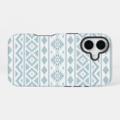 Aztec Essence Ptn III Eend Ei Blauw op Wit iPhone 16 Hoesje (Achterkant horizontaal)