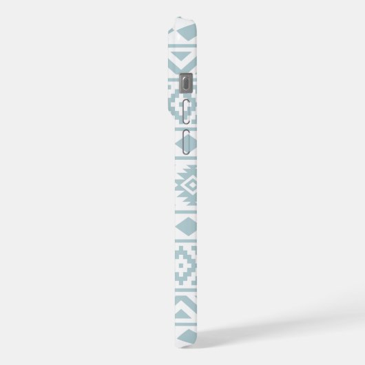 Aztec Essence Ptn III Eend Ei Blauw op Wit iPhone Hoesje (Linkerkant)