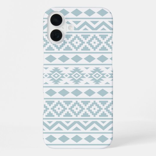 Aztec Essence Ptn III Eend Ei Blauw op Wit iPhone Hoesje (Achterkant)