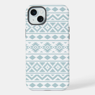 Aztec Essence Ptn III Eend Ei Blauw op Wit iPhone 15 Plus Case