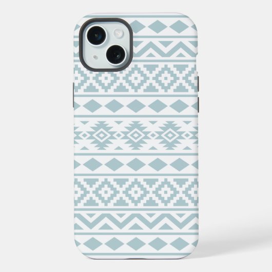 Aztec Essence Ptn III Eend Ei Blauw op Wit iPhone Hoesje (Achterkant)
