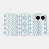 Aztec Essence Ptn III Eend Ei Blauw op Wit iPhone Hoesje (Achterkant horizontaal)