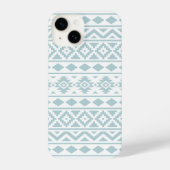 Aztec Essence Ptn III Eend Ei Blauw op Wit iPhone Hoesje (Achterkant)
