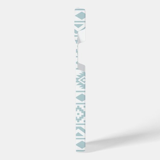 Aztec Essence Ptn III Eend Ei Blauw op Wit iPhone Hoesje (Linkerkant)