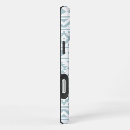 Aztec Essence Ptn III Eend Ei Blauw op Wit iPhone Hoesje (Rechterkant)