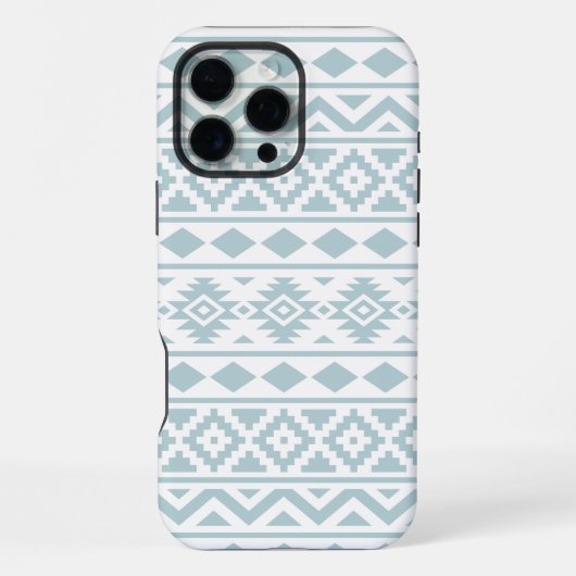 Aztec Essence Ptn III Eend Ei Blauw op Wit iPhone Hoesje (Achterkant)