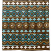 Aztec Essence Ptn III Teals Gold Cream Brown Douchegordijn (Voorkant)