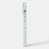 Aztec Essence Ptn III Wit op Duck Egg Blue iPhone Hoesje (Linkerkant)