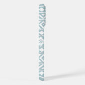 Aztec Essence Ptn III Wit op Duck Egg Blue iPhone Hoesje (Rechterkant)