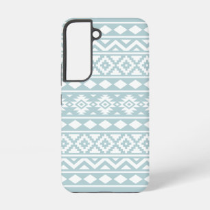 Aztec Essence Ptn III Wit op Eendenei Blauw Samsung Galaxy Hoesje
