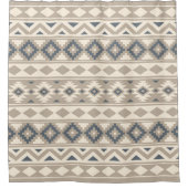 Aztec Essence Ptn IIIb Blue Cream Sand Douchegordijn (Voorkant)