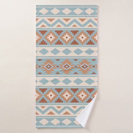 Aztec Essence Ptn IIIb Blue Cream Terracottas Badhanddoek (Badhanddoek)