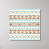 Aztec Essence Ptn IIIb Blue Cream Terracottas Canvas Afdruk (Voorkant)