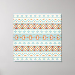 Aztec Essence Ptn IIIb Blue Cream Terracottas Canvas Afdruk