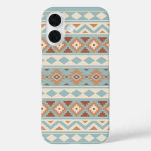 Aztec Essence Ptn IIIb Blue Cream Terracottas iPhone 16 Hoesje