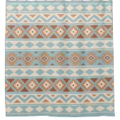 Aztec Essence Ptn IIIb Blue Cream Terracottas Douchegordijn (Voorkant)
