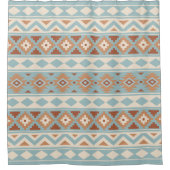 Aztec Essence Ptn IIIb Blue Cream Terracottas Douchegordijn (Voorkant)