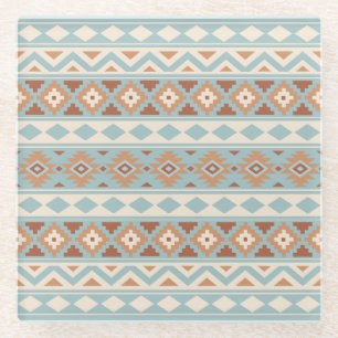 Aztec Essence Ptn IIIb Blue Cream Terracottas Glazen Onderzetter