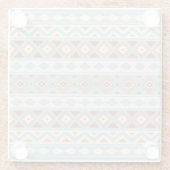 Aztec Essence Ptn IIIb Blue Cream Terracottas Glazen Onderzetter (Achterkant)