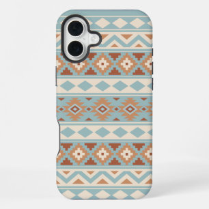 Aztec Essence Ptn IIIb Blue Cream Terracottas iPhone 16 Plus Hoesje