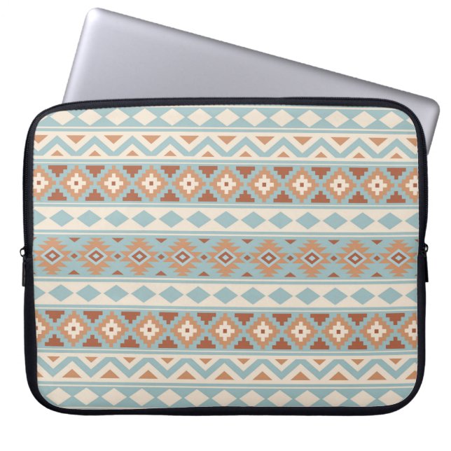 Aztec Essence Ptn IIIb Blue Cream Terracottas Laptop Sleeve (Voorkant)