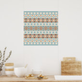 Aztec Essence Ptn IIIb Blue Cream Terracottas Poster (Keuken)