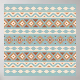 Aztec Essence Ptn IIIb Blue Cream Terracottas Poster
