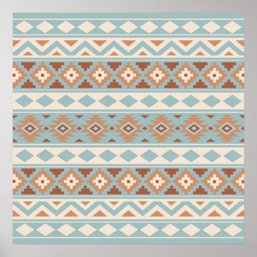 Aztec Essence Ptn IIIb Blue Cream Terracottas Poster (Voorkant)