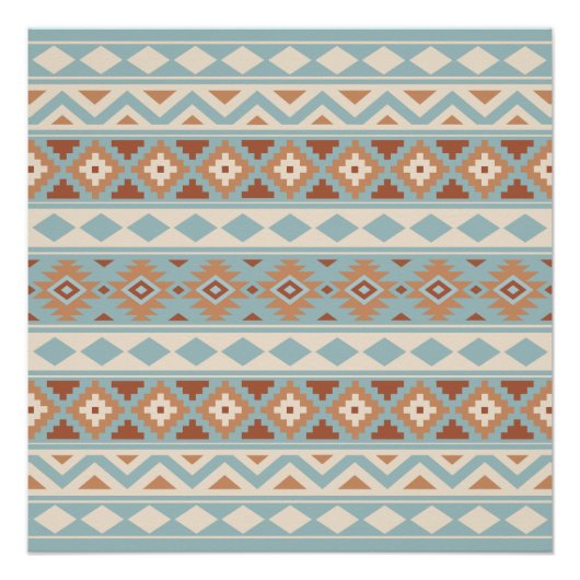 Aztec Essence Ptn IIIb Blue Cream Terracottas Poster (Voorkant)