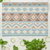 Aztec Essence Ptn IIIb Blue Cream Terracottas Theedoek (Gevouwen)